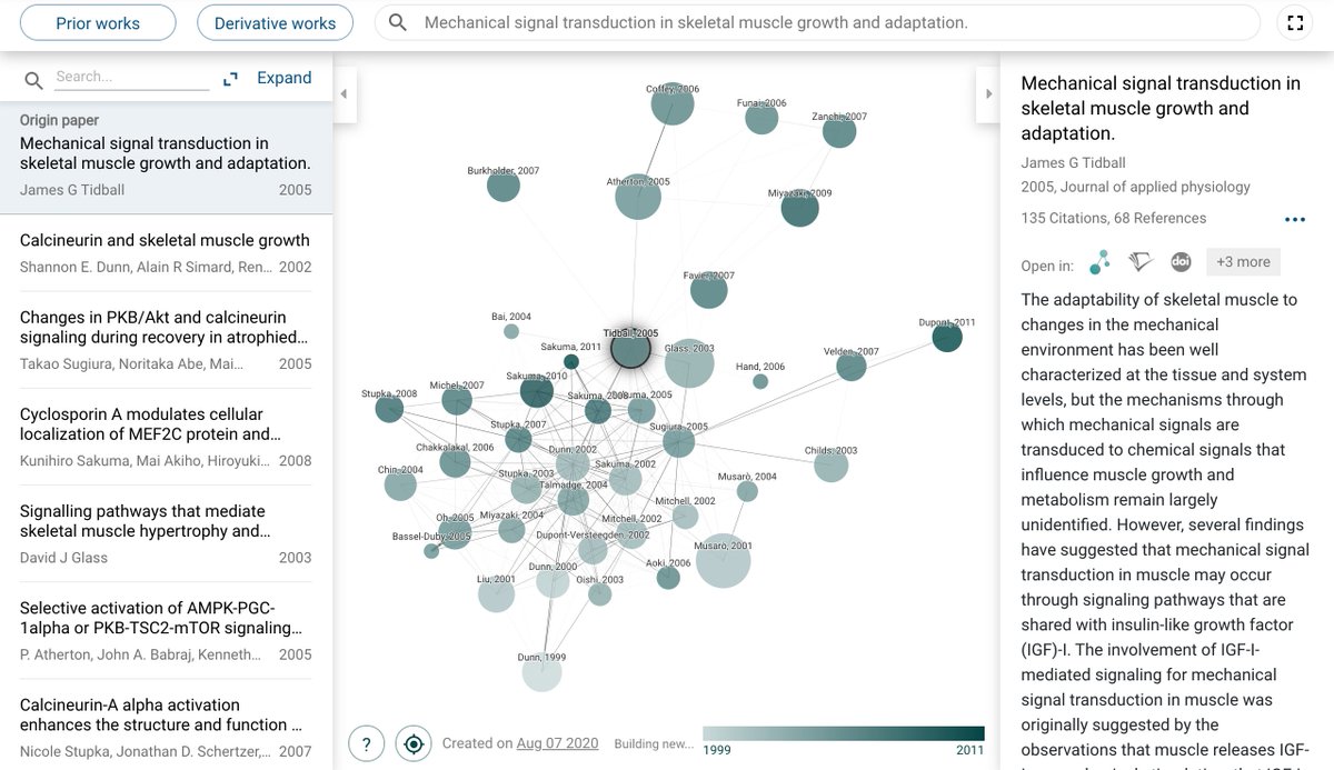 First up: Connected PapersThis outputs a network graphic, list of titles and abstracts of the most relevant prior and derivative research papers connected to the one you type into the search bar. SO SO useful and much more than just a network of connected citations