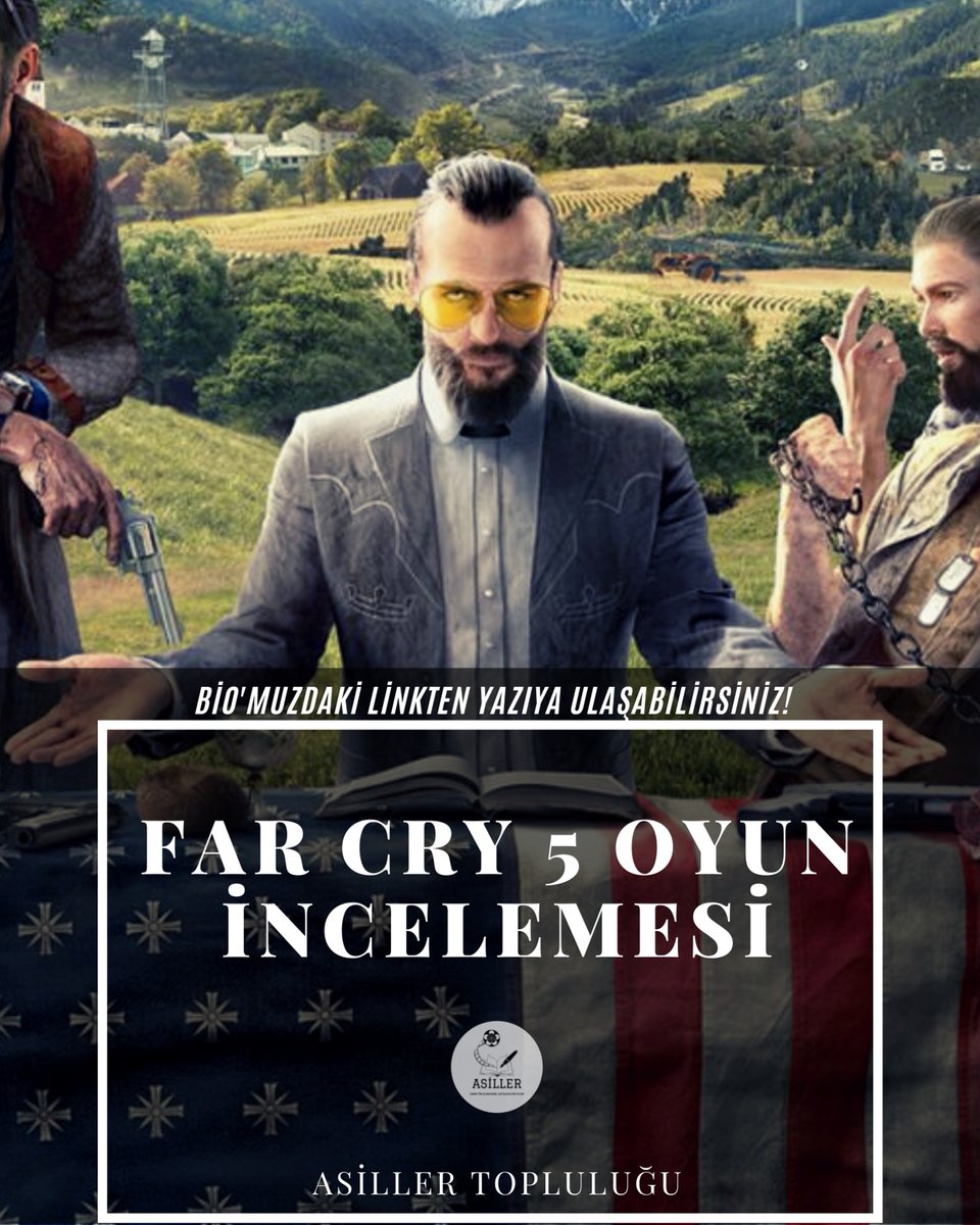 Hope Kasabası'nda halkın kasaba çevresinde gelişen olaylardan nasıl etkilendiğini anlatan Far Cry 5'in incelemesi Asiller Topluluğu'nda yayımlandı.

#edebiyat #blog #edebiyatblogu #oyun #kitapinceleme #filminceleme #asillertoplulugu #özgün #özgünedebiyatblogu #FarCry5 #Ubisoft