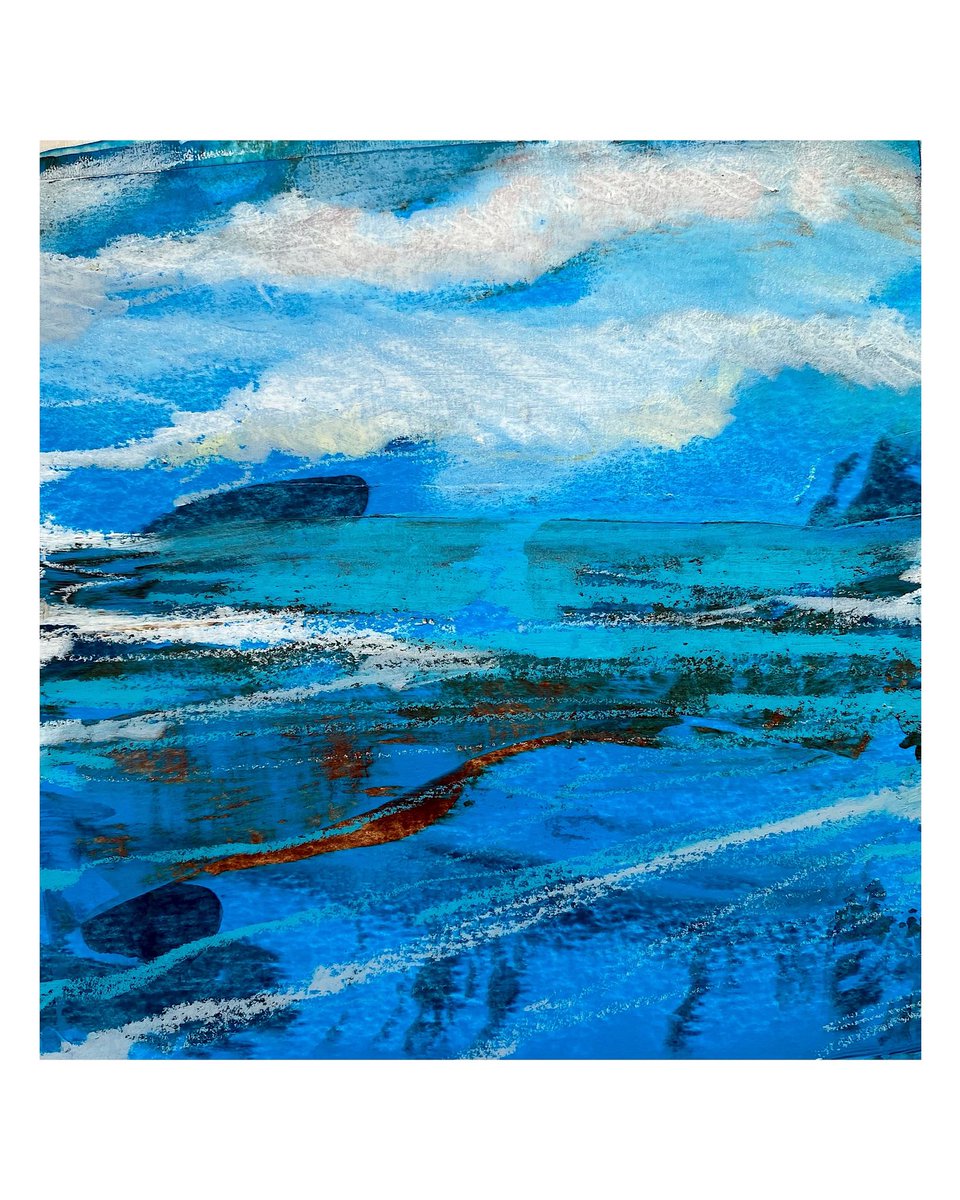 A drawing reflecting all the beautiful blue skies over the coast of Anglesey <a href="/Art_Warr_Info/">Art Warrington Info</a> <a href="/Weareyellowdoor/">Yellow Door.</a> #nature #draw  #sketchbook #abstractdrawing #abstractlandscape #paintingoftheday #seascape <a href="/kerryrelease/">Kerry Bertram (she/her)</a> @BraveDay_Create