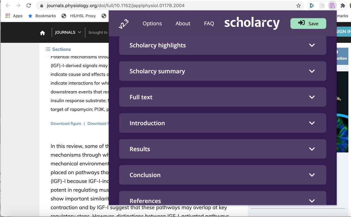 Next we have the Scholarcy plug-in for Chrome. I'll note that there's a paid option that's slightly more functional, but the free version has been a Godsend for me. Pin it to your browser, open a paper, hit the button and it outputs a summary of the most important points.