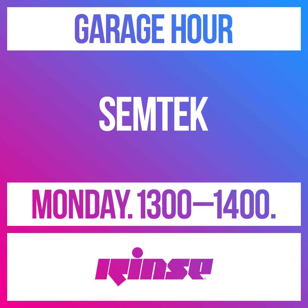 RinseFM's tweet photo. Taking over this week's #GarageHour is Semtek, from 1PM on https://t.co/Q0ed1kLtwe + 106.8FM
#RinseFM https://t.co/rxI3M6qwet