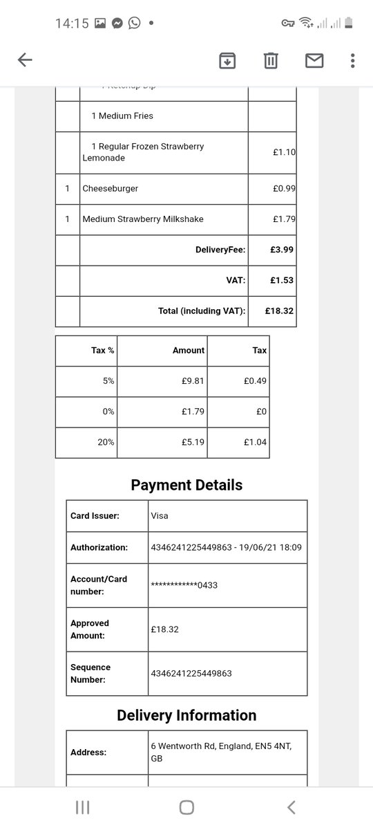 ChristCfc's tweet photo. @Uber_Support Hi. The email associated witht the account is suzannet2410@gmail.com
Mobile -07432033444
Order number a0952
We spome to a omair naddeem sat 19th
Spoke to umar Muhammad today.
Omair refused to contact the store to correct the issue.
Thanks for the quick response. https://t.co/GqlhNlV8iQ