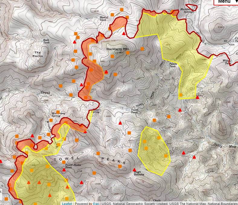thesnowbirds's tweet image. While all eyes are on Strawberry &amp;amp; Pine, #BackboneFire continues to expand to West, burning over Hackberry Mtn &amp;amp; Towel Peaks 6/19. Some observers fear fire will reach Wingfield Mesa grasslands &amp;amp; advance toward Camp Verde. THX to @MappingSupport for his analysis of The Backbone.