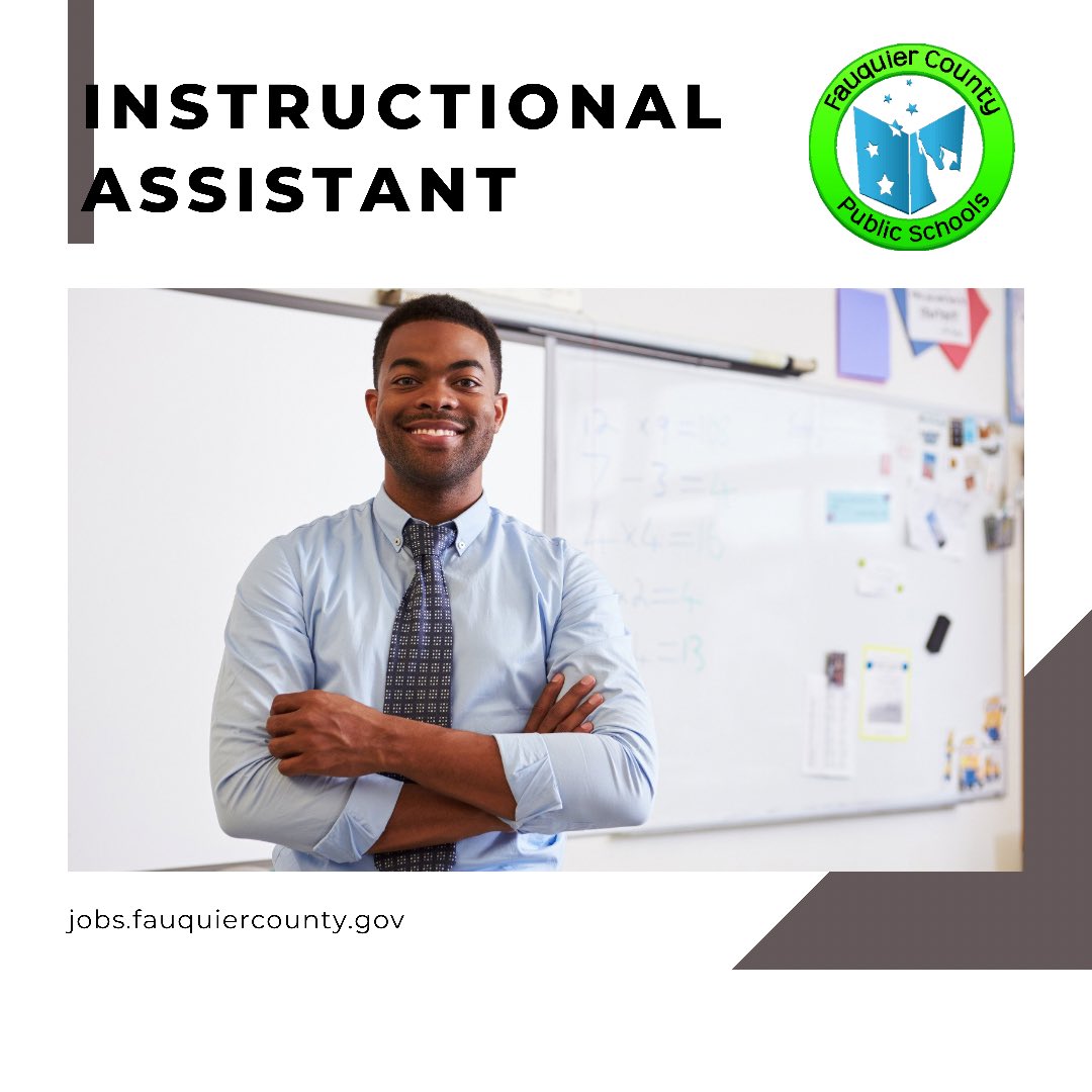 FCPS1jobs's tweet photo. JOIN THE TEAM TODAY! Come fill a vital role in your community! Apply today at https://t.co/DwyG9r2mQc or call (540)422-8300! #work #novajobs #FauquierCounty #FCPS1 #nowhiring #applytoday https://t.co/WLB4eCw4Iq