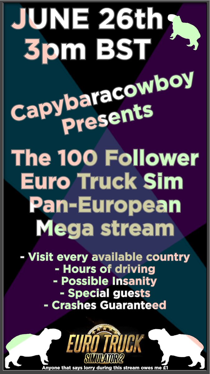 capybaracowboy's tweet photo. I’m going live in a bit of course. But for now it’s 6 days until I stream for however long it takes. #bigstream #twitchstreaming #smallstreamer #affiliate https://t.co/MDUKG1SRyk