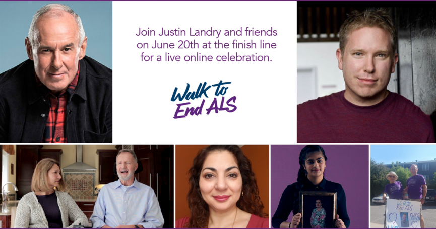 Today is the day! Join us live at the virtual start line for the #WalkToEndALS over on Facebook at 10 am, then meet us back there at 12 pm for the finish line: facebook.com/ALSCanada