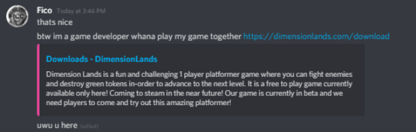 Ryan on X: ⚠️WARNING - NEW DISCORD WORM: If you receive a game dev  message like this from anybody, DO NOT click it, its NOT real. It's a new  discord exploit, and