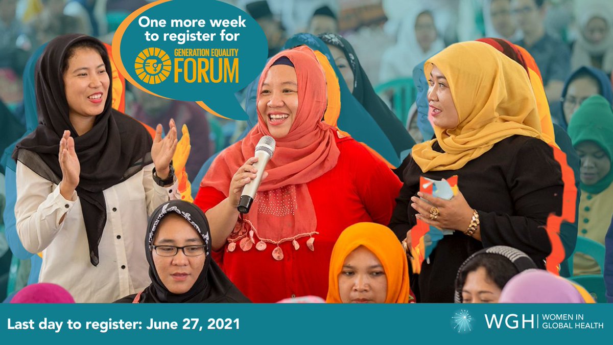 womeninGH's tweet photo. Have you registered for the #GenerationEquality forum? 

Don’t miss out on the chance to advocate for #GenderEquity and #GenderEqualHCW with Women in Global Health!

One more week to register https://t.co/ETAEKdiSFy

Registration closes June 27| 11:59 PM CET

#ActForEqual https://t.co/ZUqWbrYp6m