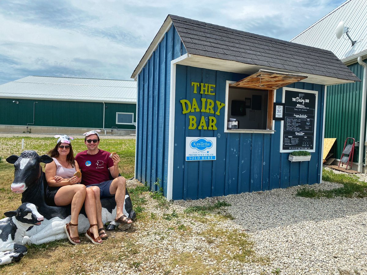 So we MAY have worn cow hats yesterday around an Ontario dairy farm. 

We were given a fantastic tour, and honestly their milk (particularly chocolate and strawberry) is off the charts. 

It feels great to be visiting (&amp; putting eyes on) deserving Ontario businesses again!