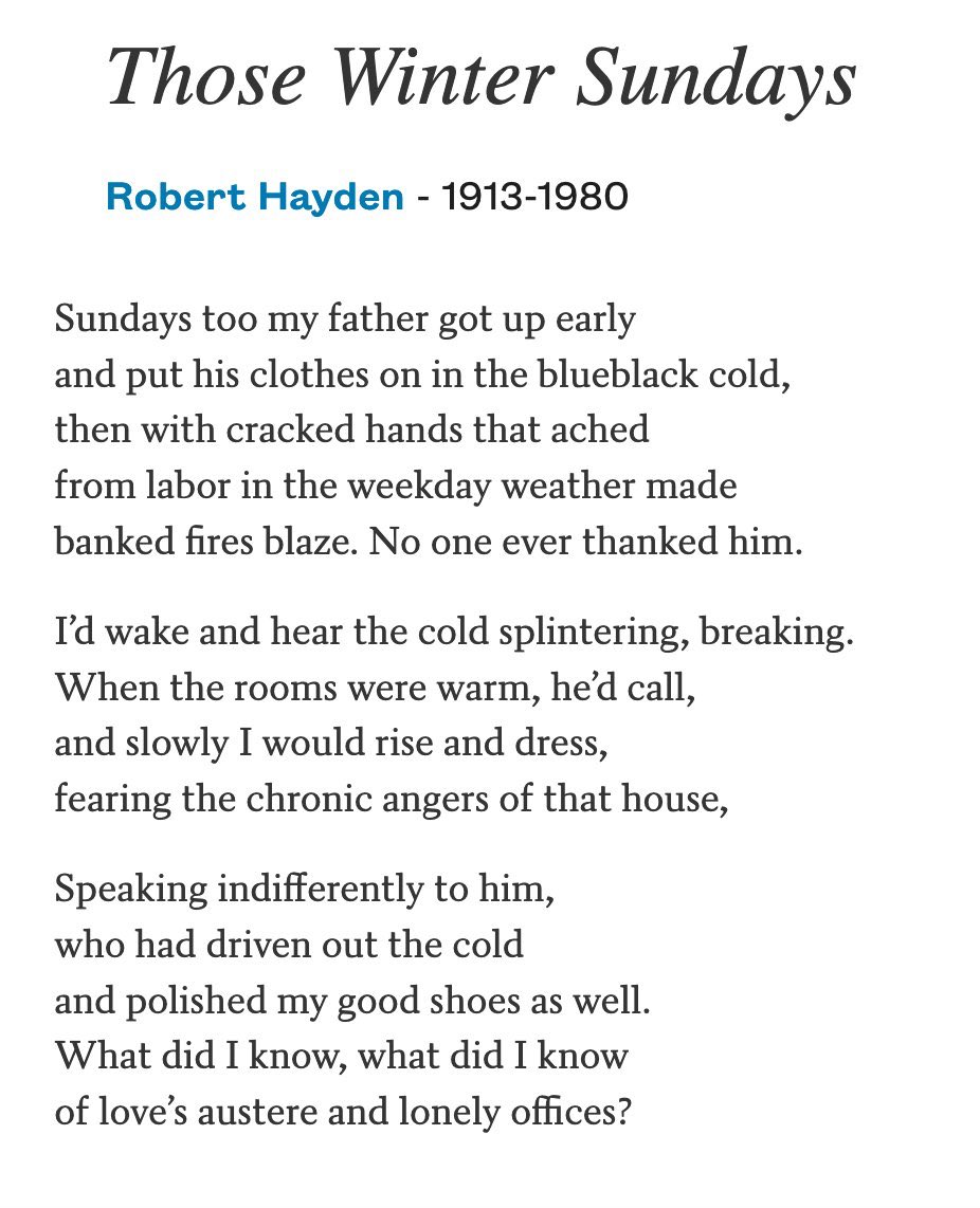 data_poetry's tweet photo. U.S. children who lost a parent to COVID-19 (as of 4/5/21):  

Estimated 37,300-43,000

Black children losing parents: 20%
Proportion of Black children in U.S.: 14%

"Those Winter Sundays" by Robert Hayden, selected by Marcus Jackson https://t.co/abjVGNbhue
 
#dataaspoetry https://t.co/mkyZz3kZWv