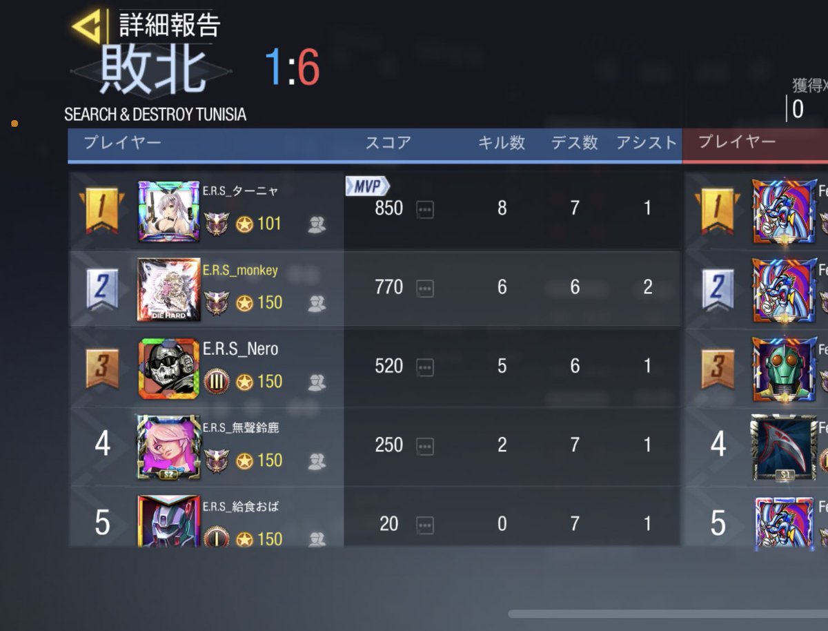 ers__clan's tweet photo. 6月20日(日)
22時スクリム

Februaryクラン様

0-4

本日はスクリムありがとうございました！
また機会がありましたらよろしくお願いします！ https://t.co/U65JUy8Dla
