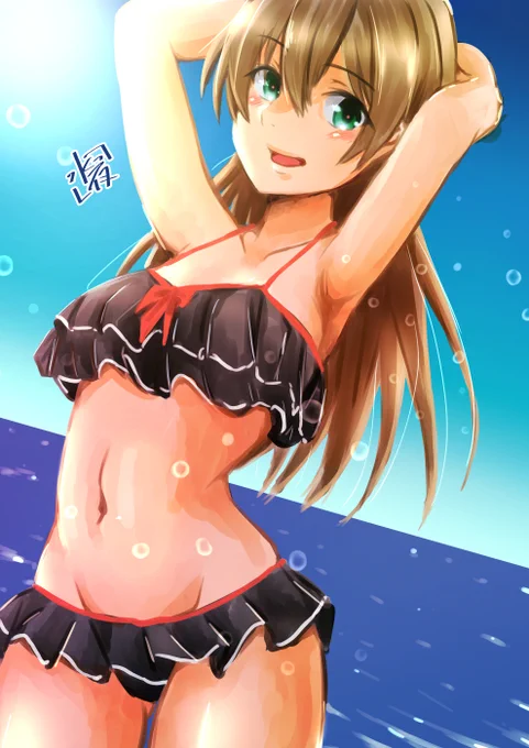 #艦これ版深夜の真剣お絵描き60分一本勝負
#艦これ版真剣お絵描き60分一本勝負_20210620

#熊野「この熊野に気安く触るなんて…❤️」 