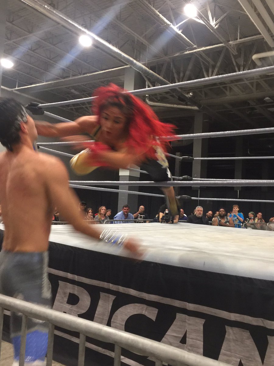 dubs1964's tweet photo. Helluva match between @HurricanePro1 #CruiserweightChamp @MirandaAlize_ and @LucasRiley099 @TitleMatchWN https://t.co/EWyL9CwngW