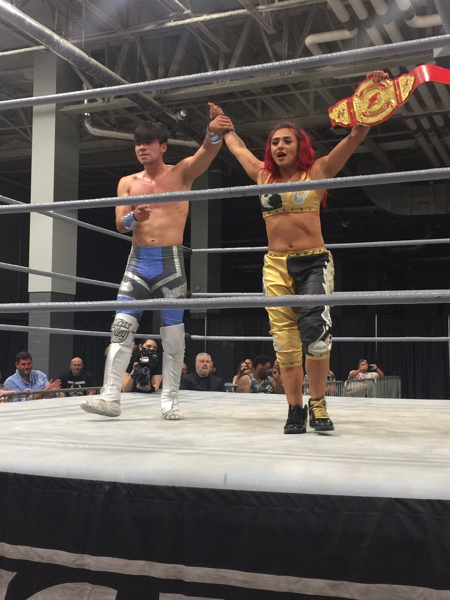 dubs1964's tweet photo. Helluva match between @HurricanePro1 #CruiserweightChamp @MirandaAlize_ and @LucasRiley099 @TitleMatchWN https://t.co/EWyL9CwngW