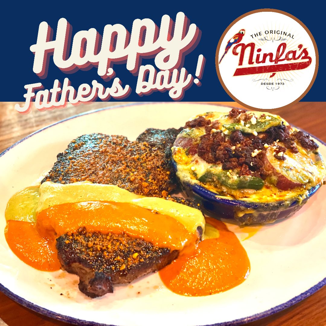 ninfasoriginal's tweet photo. Happy Father’s Day from The Original Ninfa’s family to yours! Treat Dad to Chef Alex’s special today at Ninfa’s Uptown— a wood oven roasted Ribeye steak served with ensalada de nopales, and poblano chorizo potatoes covered in melted cheese &amp; chipotle guajillo sauce! See you soon! https://t.co/gODDU1OFrQ