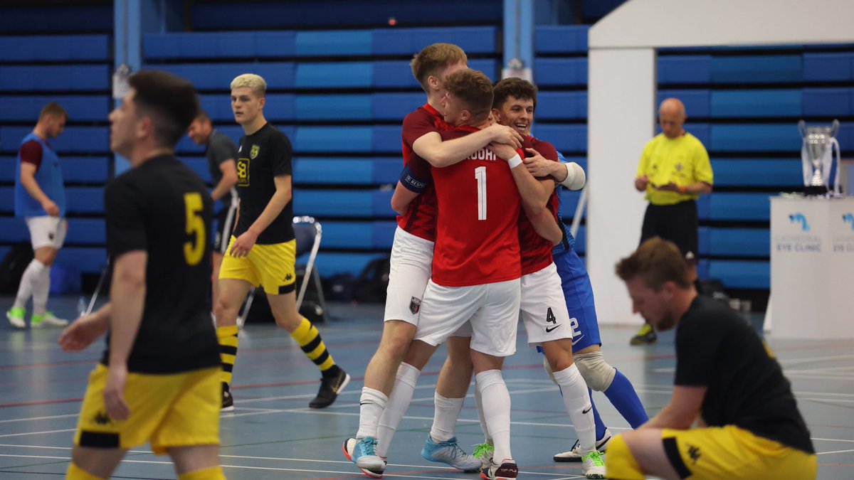 IrishFA's tweet photo. 🏆 Big congrats to @SpartaBelfastFC who won the @cathedraleye NI Futsal Cup this afternoon with a 4-1 victory over @BelfastFutsal #FutsalNI #CathedralEye https://t.co/WbM8dGQS5l