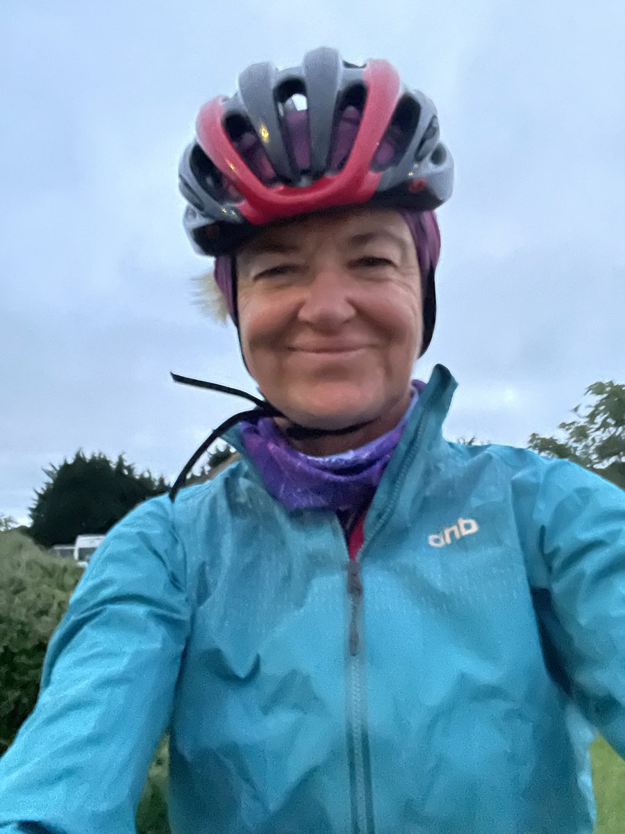 enedoc's tweet image. Beginning &amp;amp; end of #chasethesuncycle Soaked to the skin, exhausted and delighted it’s over. But I did it. Now for some crochet.
