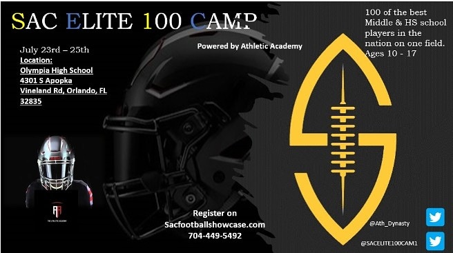 AEXShowcase's tweet photo. @austin58c Congratulations, you have been selected for the SAC ELITE 100 CAMP ON JULY 23rd thru 25th in Orlando FL!  Click on the below link to register: 
https://t.co/mfOZ6avQjY or https://t.co/8Dca3LHtCd https://t.co/it2Sxf6H2X
