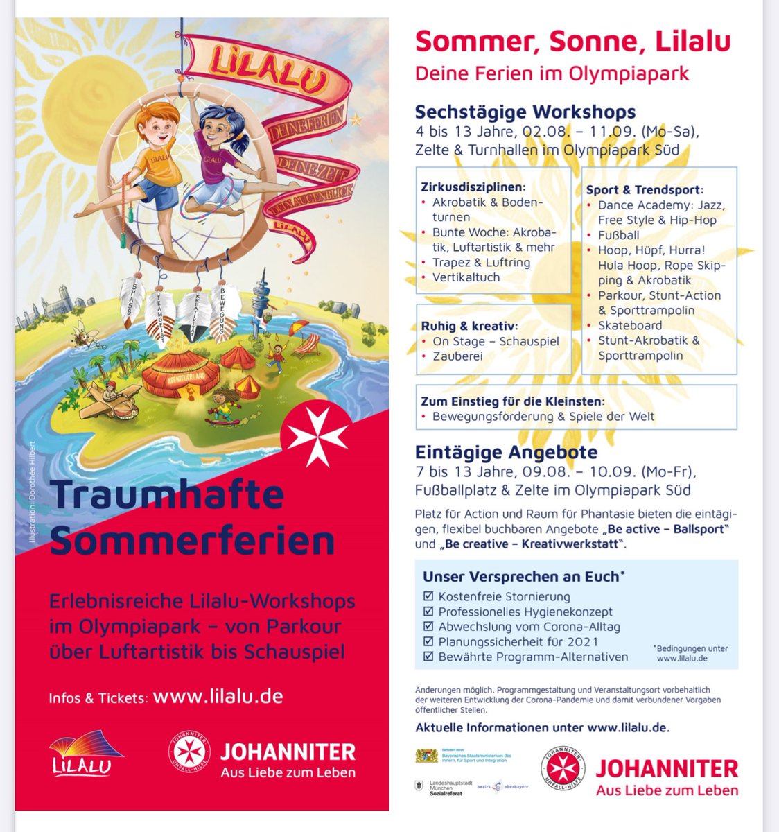 asg_news's tweet photo. LILALU - Deine #Ferien. Deine Zeit. Dein Augenblick. Das Lilalu-#Sommerprogramm steht unter dem Jahresmotto "Träume deine Ferien": Bei #Lilalu können die #Kinder träumen, neue Räume entdecken, groß werden, Unmögliches möglich machen.https://t.co/DyBjdUhX0g @JUH_Muenchen @asg_news https://t.co/jPmZCTUsdO