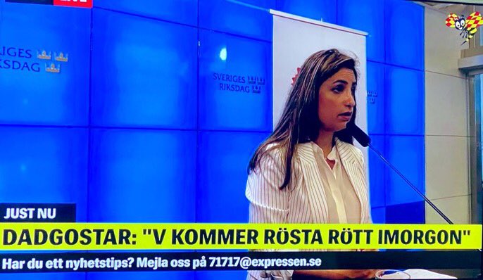 hanifbali's tweet photo. Förvirrande desinformation från Vänsterpartiet, men röd knapp är alltså nej till misstroendeomröstningen. Vill man fälla Löfven trycker man på grön knapp, alltså bifall till SD:s misstroendeförklaring. https://t.co/kBG2z1XcGV
