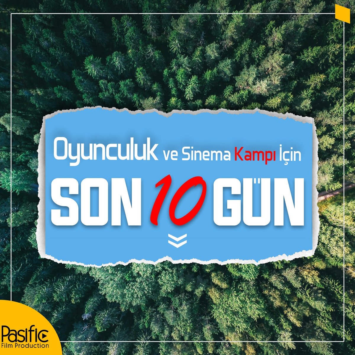 BAŞVURU İÇİN SON 10 GÜN! 

Oyuncu Umut KARADAĞ ve Kerem KUPACI direktörlüğündeki oyunculuk kampı 2-3-4 Temmuz tarihinde Bolu'da başlıyor. 

*Kontenjan sınırlıdır. 

Ayrıntılı Bilgi için web sitemizi ziyaret edebilirsiniz.
pasificfilm.com 

Kayıt için: 0 532 674 88 14