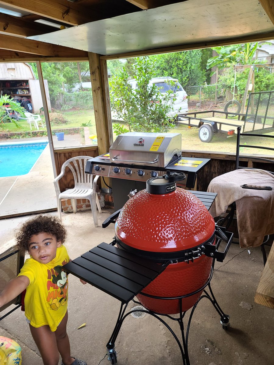 My grandson thinks he's a grill master 😍