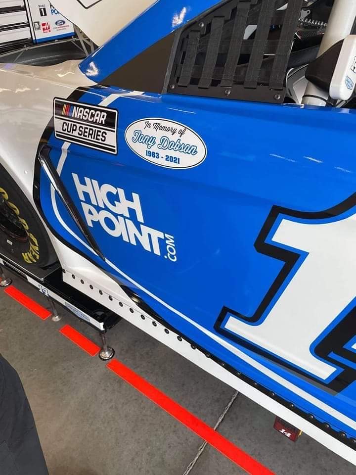 MichaelDobson_'s tweet photo. Thank you @ChaseBriscoe_14 and @StewartHaasRcng for this. He loved racing and would have been incredibly happy to see his name go around the track. https://t.co/hNFXTgJhzp