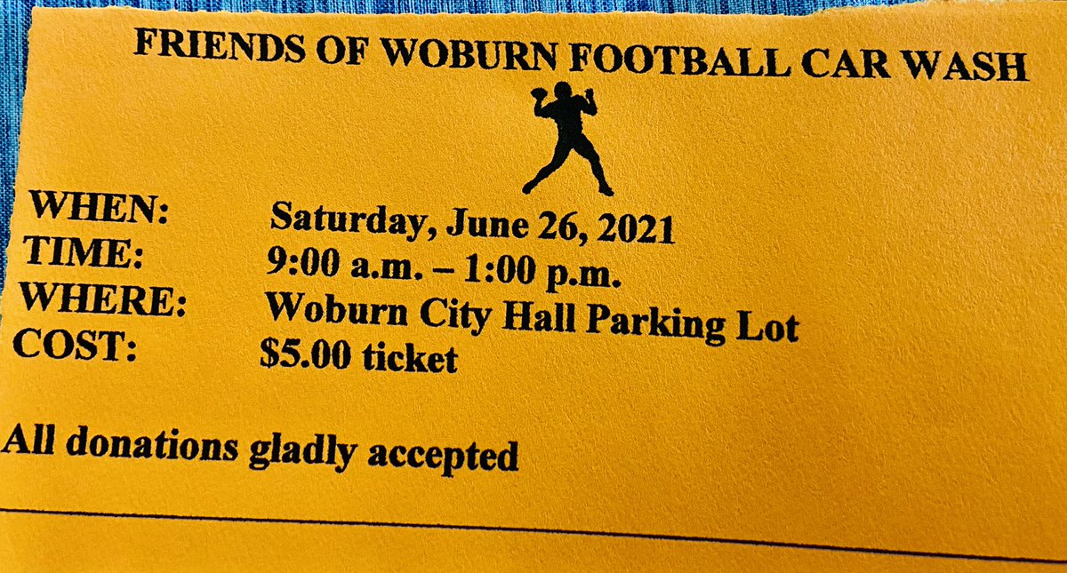 LisaTuz's tweet photo. Still time to support Woburn football’s car wash on Saturday, June 26th!! https://t.co/qnlz4UNIaO