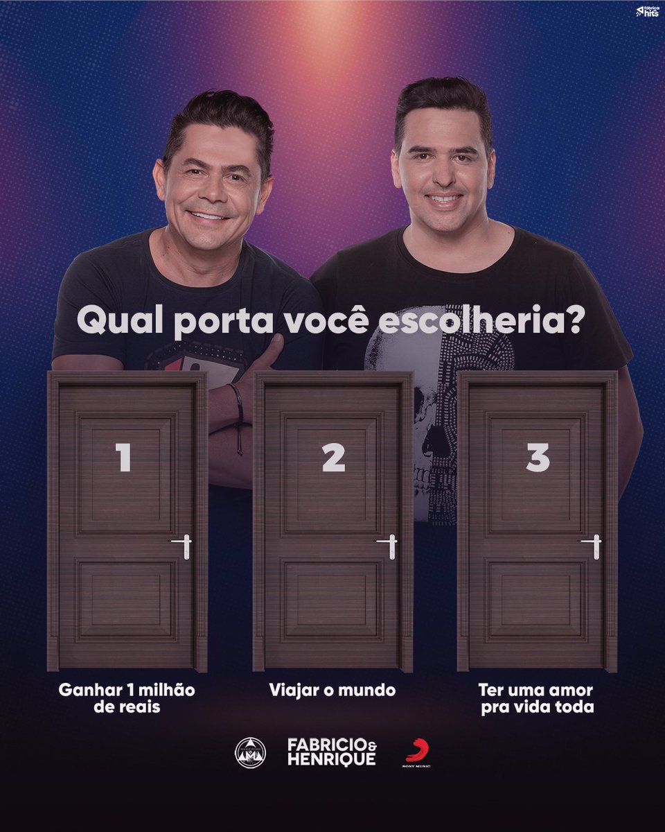 E aí?! Qual dessas vocês preferem? Só vale uma porta, hein!😂😂

Ótimo domingo meu povo!! ❤ #FabrícioEHenrique