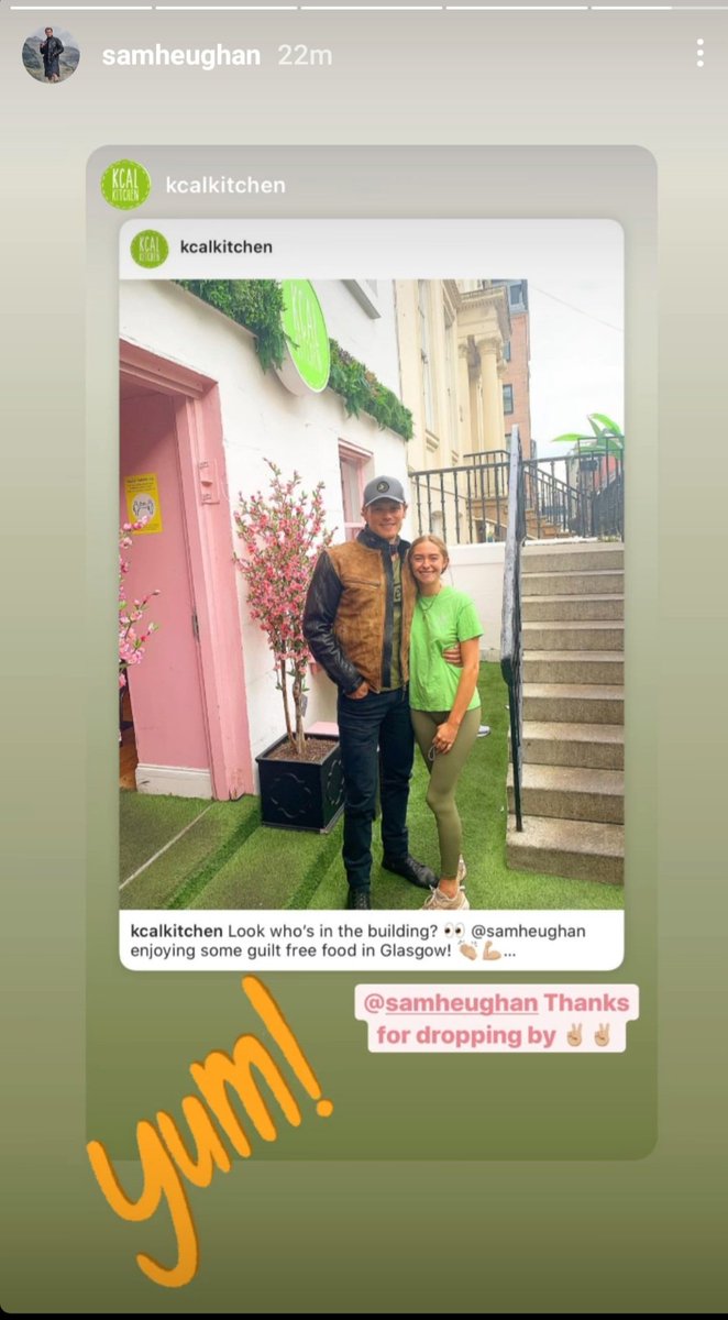 reddgirl56's tweet photo. From @kcalkitchen IG/IG Story
@SamHeughan IG Story Response & Comments 6/20/21 Glasgow Scotland
#SamHeughan
#KCalKitchen
#Glasgow https://t.co/N2zo0BCXla