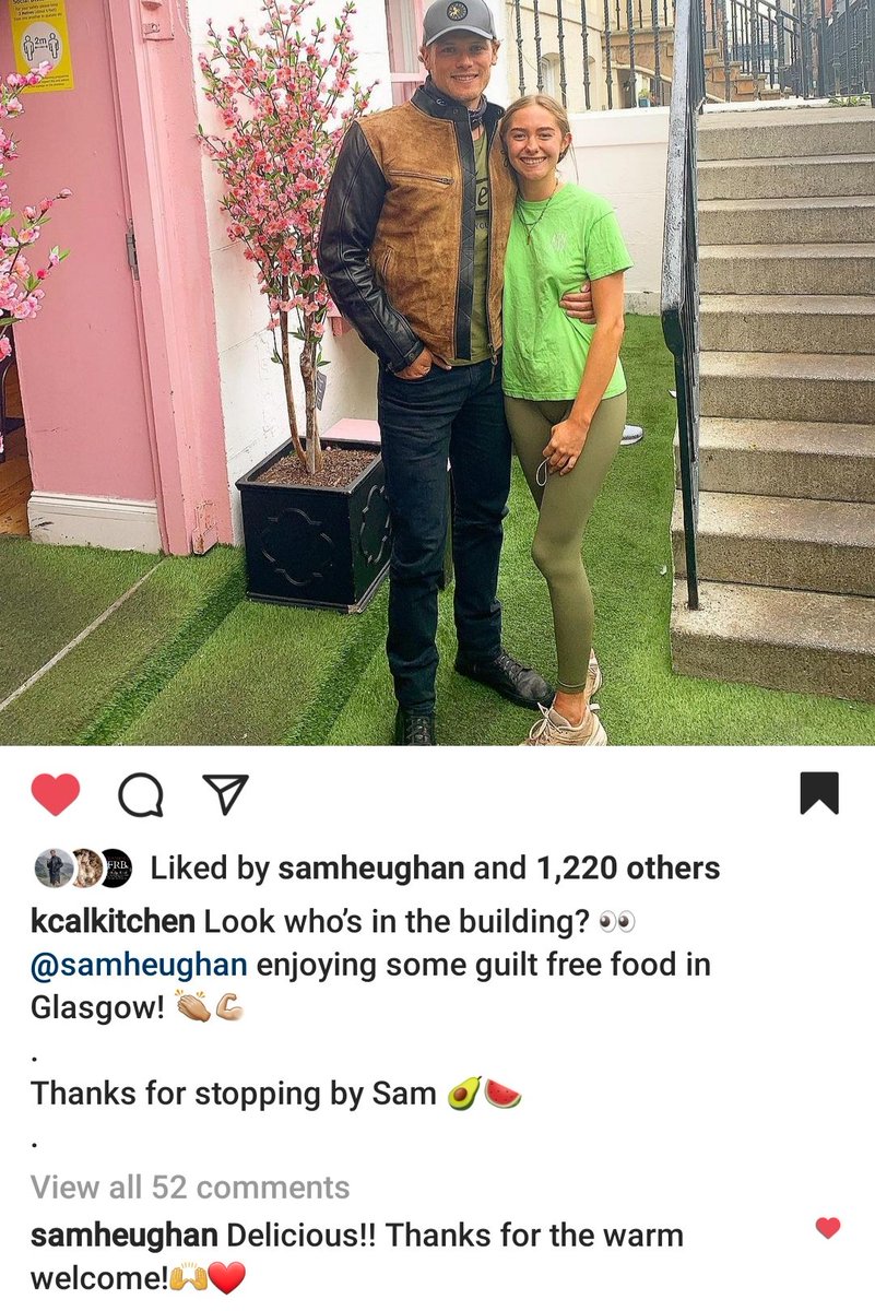 reddgirl56's tweet photo. From @kcalkitchen IG/IG Story
@SamHeughan IG Story Response & Comments 6/20/21 Glasgow Scotland
#SamHeughan
#KCalKitchen
#Glasgow https://t.co/N2zo0BCXla