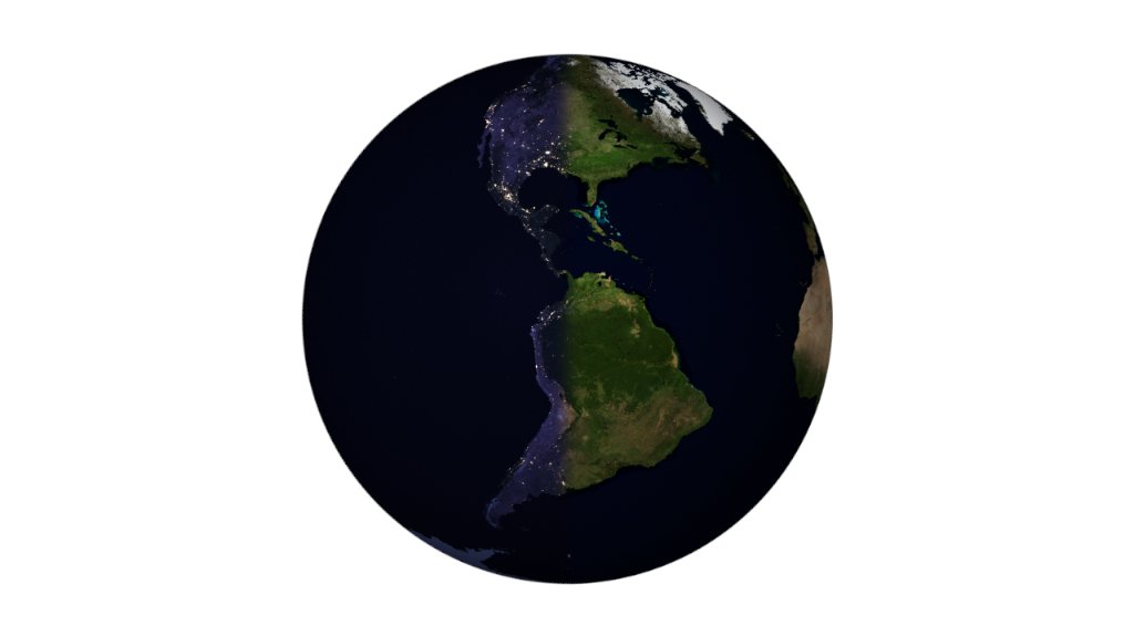 Data visualization showing Earth's tilt during northern summer, with more sunlight reaching the Northern Hemisphere