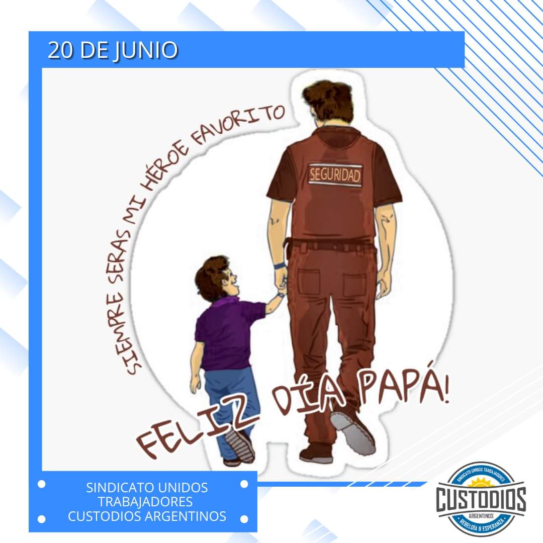 Chris_Lopez_Ok's tweet photo. 📌Algunos #héroes no tienen capa. A estos los llamamos #papá. ¡Feliz día del padre!👏
Y para todas las #compañeras que cumplen doble función de Madre y Padre también feliz día Guerreras de la vida 💯💪🤝
#SUTCA ✊
#LosCustodios 🇦🇷 https://t.co/9WL1WYUN4e