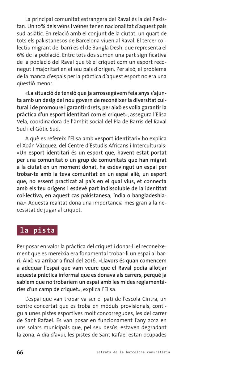 jotaemi's tweet photo. Fa un temps, quan escrivia 'Retrats de la Barcelona comunitària', vaig poder parlar amb moltes persones vinculades a @Criquetbcn que em van ensenyar la importància d'una mesura com aquesta. Aquí podeu llegir el capítol «Llibertat sobre el ciment»: https://t.co/J00CBImCYR https://t.co/ufmG9w880E
