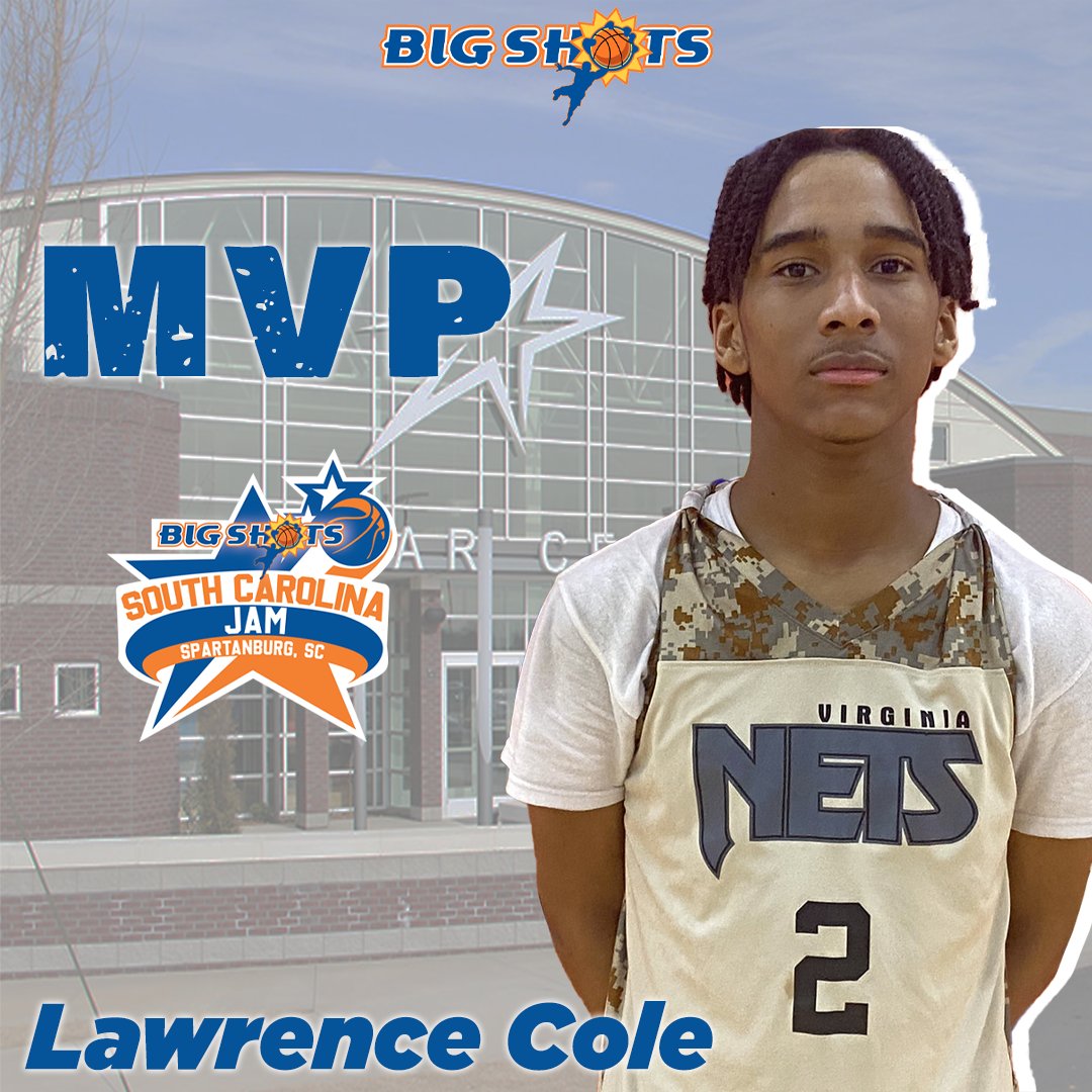 BigShotsGlobal's tweet photo. MVP goes to Lawrence Cole with 27 points for Big Shots VA Nets! #BIGSHOTS #SCJam https://t.co/7ZDwU6X99a