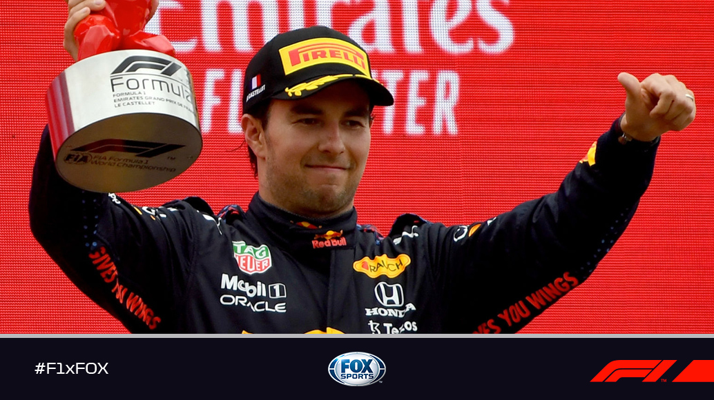 FOXSportsMX's tweet photo. 🤩 NUNCA NOS CANSAREMOS DE ESTAS POSTALES 🤩

Qué lindo acostumbrarse a estas fotos: Checo Pérez en podio

Ahora en el GP de Francia 

#F1xFOX https://t.co/cefx61JKu9