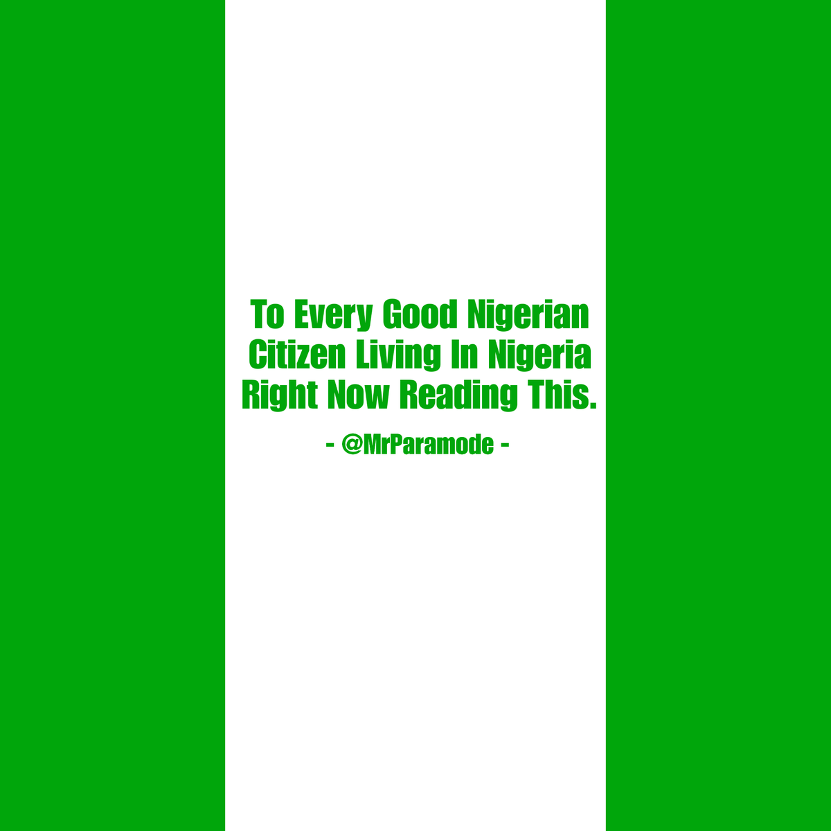 MrParamode's tweet photo. TO EVERY GOOD NIGERIAN CITIZEN LIVING IN NIGERIA RIGHT NOW READING THIS:

You that dwelleth in the secret place of the most High shall abide under the shadow of the Almighty.

You will say of the Lord, "He is my refuge and my fortress: my God; in him will I trust". https://t.co/MhNFqi5JCX