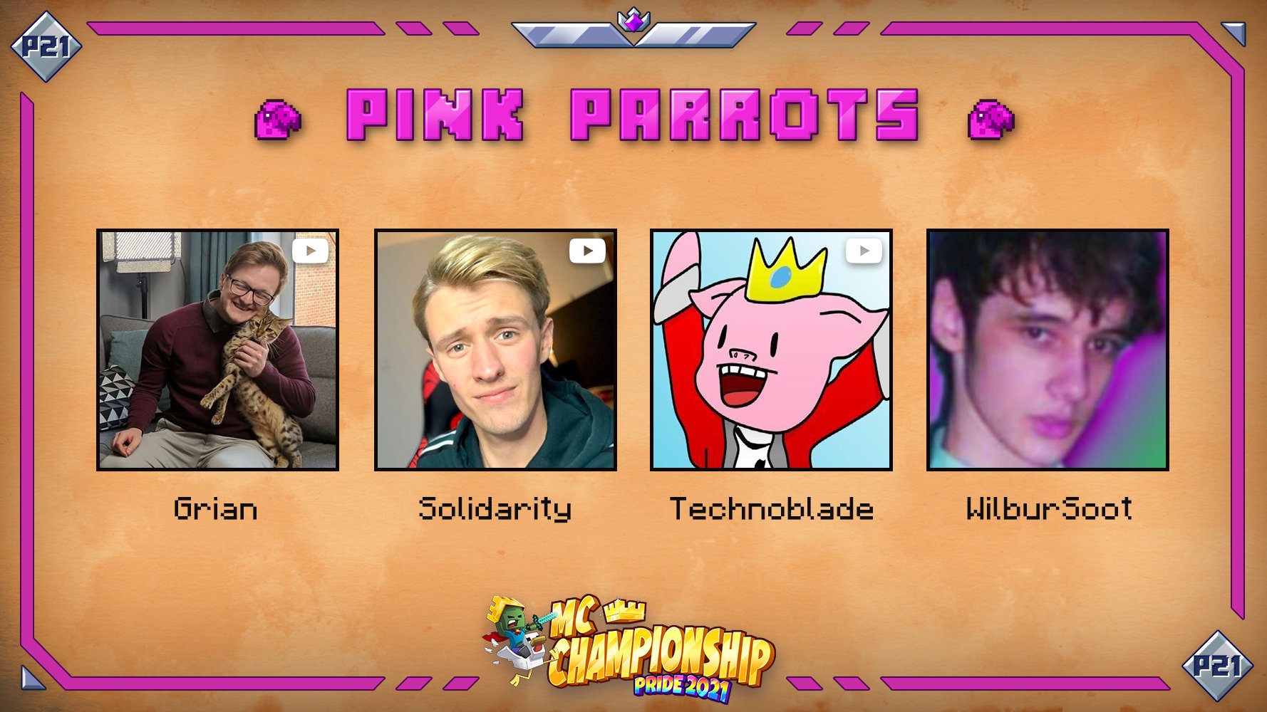 MC Championship on X: 👑 Announcing team Pink Parrots