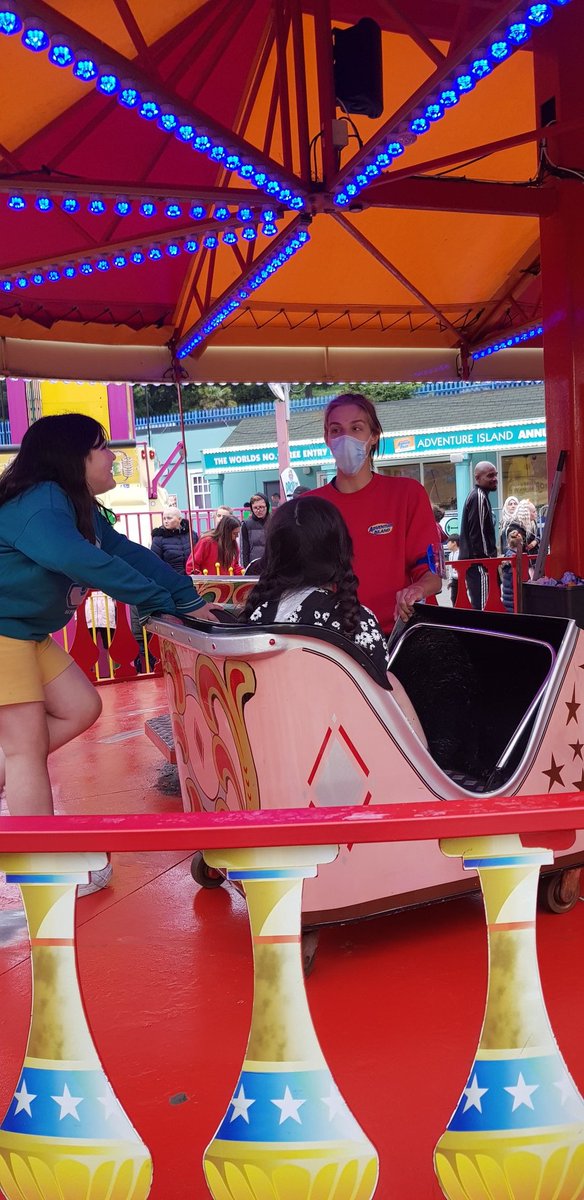 LauraWisken's tweet photo. @Adv_Island just want to say how lovely the worker on the American Whip was yesterday. My daughters thought he was hilarious and didn't stop laughing for ages after he set them a secret mission. He totally made their day 😊 https://t.co/aKjMndogCq