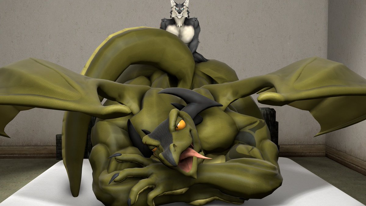 itsazack's tweet photo. Nothing says Happy Fathers Day like daddy dragon Hudson getting pegged by his wolf friend turning his brain to mush~ 
What a gift that must have been! https://t.co/ByrIAZ4JwN