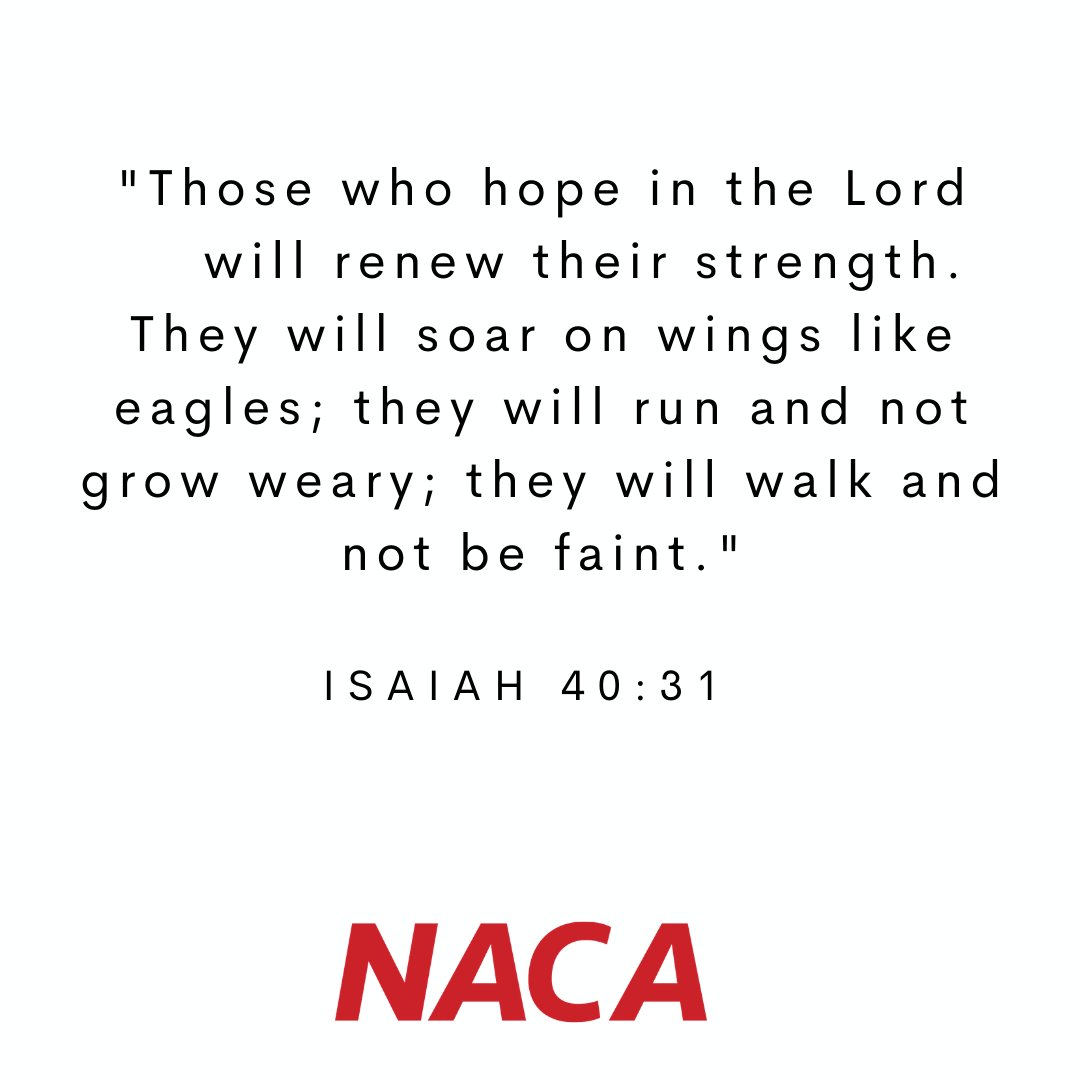 Put your faith &amp; hope in the Lord, &amp; He will renew our strength. #NACAsports #SundayMotivation #BibleVerse