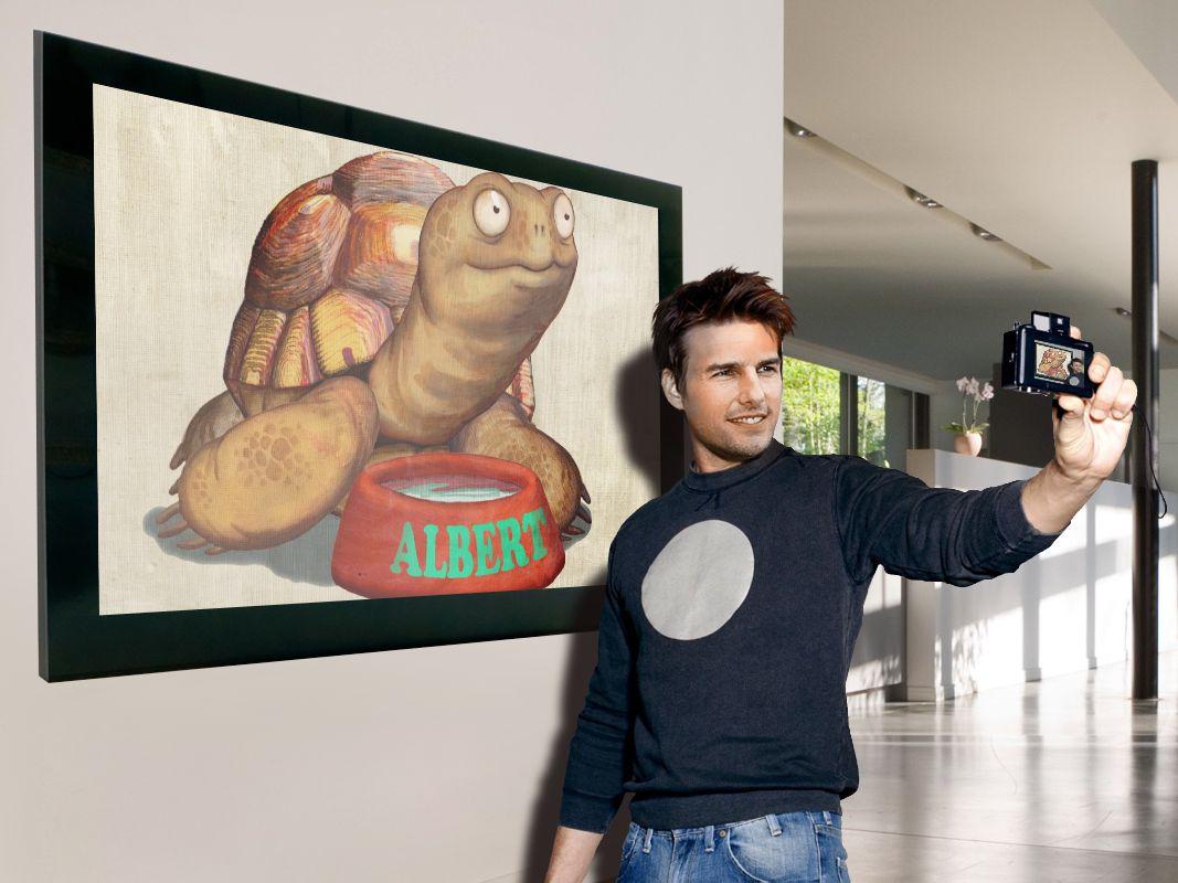 AlbertTortoise's tweet photo. Crikey. I was sent this today. Imagine that. A top #celebrity in a #gallery and someone takes a photo with me. Whoever this chap with the #camera is, I'm thrilled. Loads of #ALBERTthetortoise ALBERT UPSIDE DOWN #picturebook news on the way https://t.co/ifzLh573KF

#illustration https://t.co/xca7IHOzWR