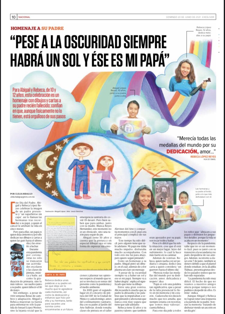 CleliaHidari's tweet photo. Para Abigail y Rebeca este Día del Padre es un homenaje a un guerrero hasta el último día... 

https://t.co/5CfWACPTGn

Lo que escribí para el
#diadelpadre https://t.co/2K8Mlf0igm