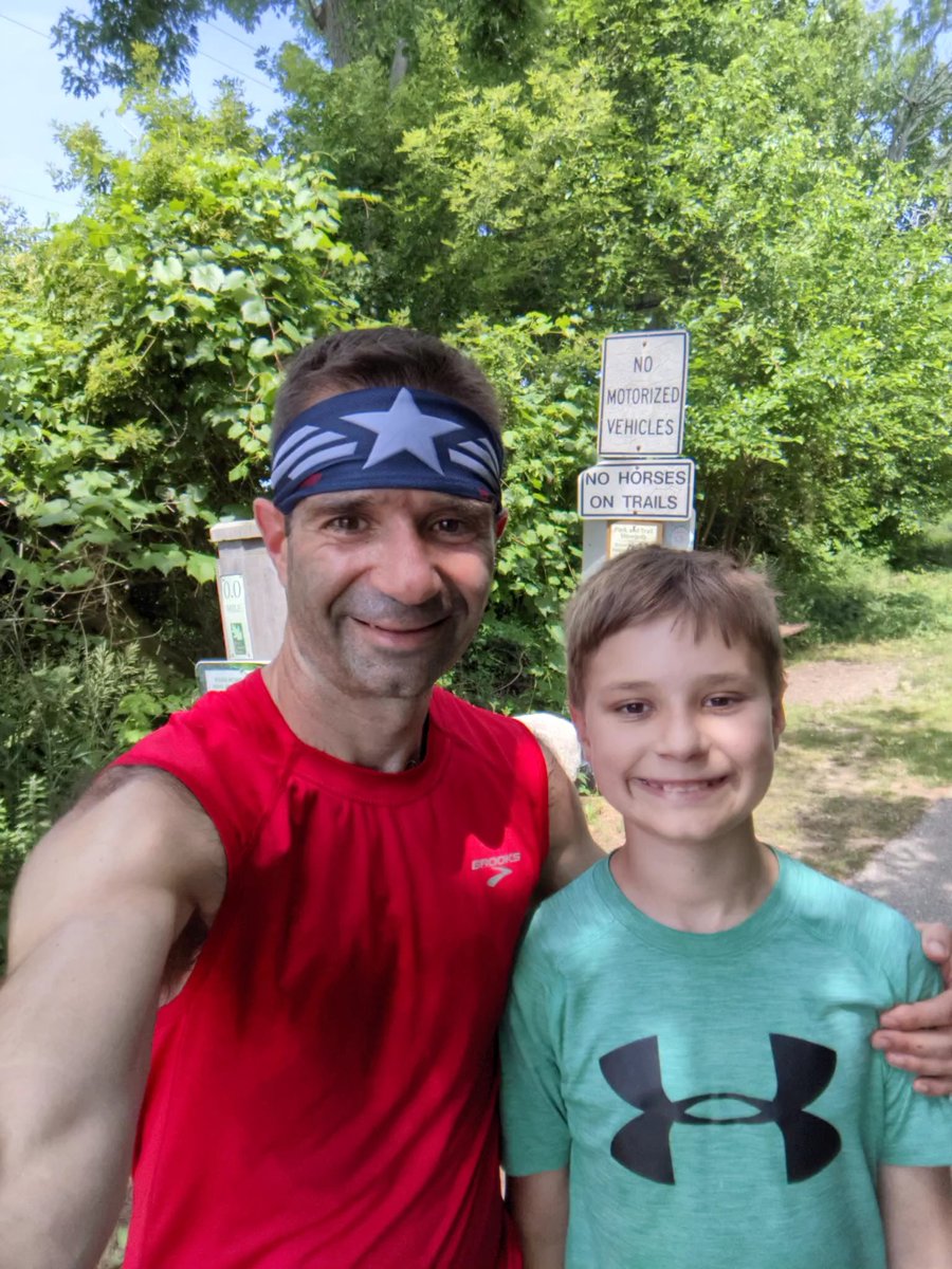 MistahBruno's tweet photo. #FathersDay fun run with my man Ev biking along side of me! #RunwithMySon instead of a #RunBeforetheSun! Have a great day #Fitleaders #Running #runner 
PS hey @santiagoAM115 thought you'd dig the headband! #LetsRoll #ICanDoThisAllDay https://t.co/VCkOWsbsEo