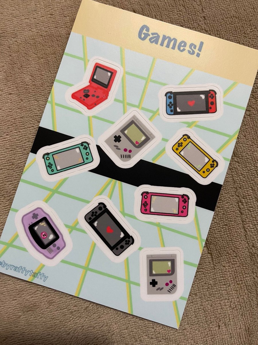 ByRaffyTaffy's tweet photo. Excited to share the latest addition to my #etsy shop: Games! Sticker Sheet (Vinyl) #byraffytaffy https://t.co/fRy2SkKa5Q

#procreate #cricut #kawaii #stickers #digitalart #etsy #makingstickers #smallbusiness #diecut #stickersheet #smallbusinessowner #cricutmade #stickerart https://t.co/DALMiLq5Sb