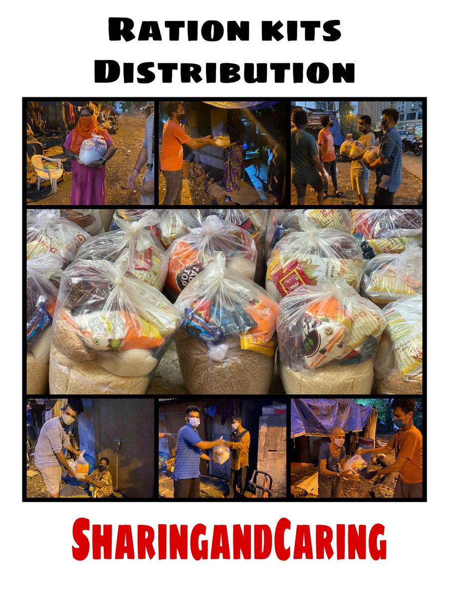 MCG_mitesh's tweet photo. Distributed more 40 ration kits to the needy people…Thanks to each and everyone who are supporting us in our every step.#SharingandCaring #miraroad #mirabhayandar #mumbai #covidhelp #indiafightsback #maharashtrafightsback #CoronaPandemic https://t.co/0oqEqxrwik