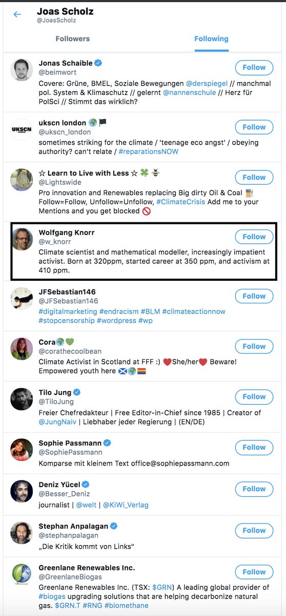 Appendix_J 6/XThe list ends with fake degrower, we write about it a lot, just search for BillionairesForFuture in search.One new "scientist". He had 40 followers 2 months ago. Now there's 667.Lots of familiar names, mommy Janine follows too: