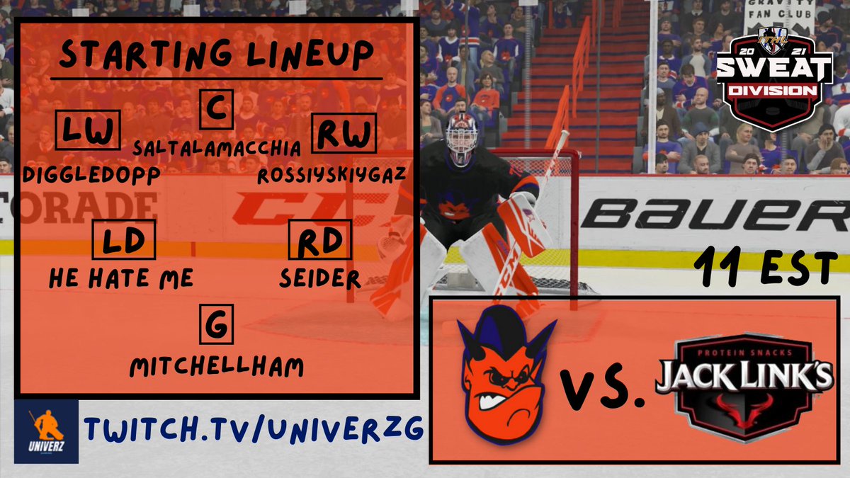 Late-night sweat division matchup vs. Jack Links! Catch the stream at 11 est at twitch.tv/univerzg