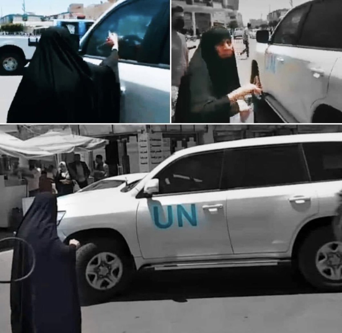 AmaGiIQ's tweet photo. Welcome to #IraqAfter2003, for 19 years, Iraqis haven’t got justice for their killed and missing family members. Ehab Al-Wazzani’s mother is no different to other #Iraqis, but she is trying to present her case to @UN. As expected, the #UN turns her away.
#UNTerrorism
#Ama_gi https://t.co/DD8JPYwaL1