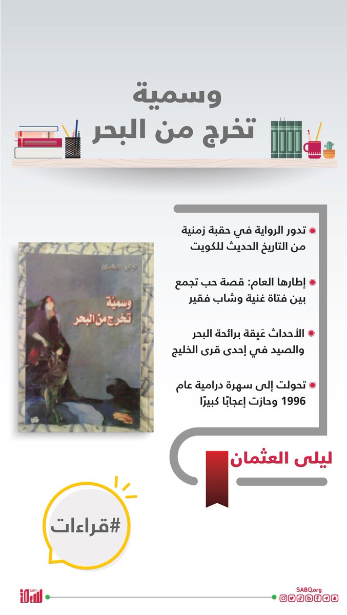 نرشح لك واحدة من درر الأدب الكويتي للكاتبة ليلى العثمان، والتي صُنِّفت ضمن أفضل مائة رواية عربية. قراءات